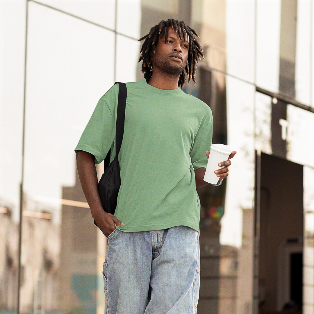 Solid French Terry Oversized T-Shirt – laydbac Solid French Terry Oversized T-Shirt – laydbac
