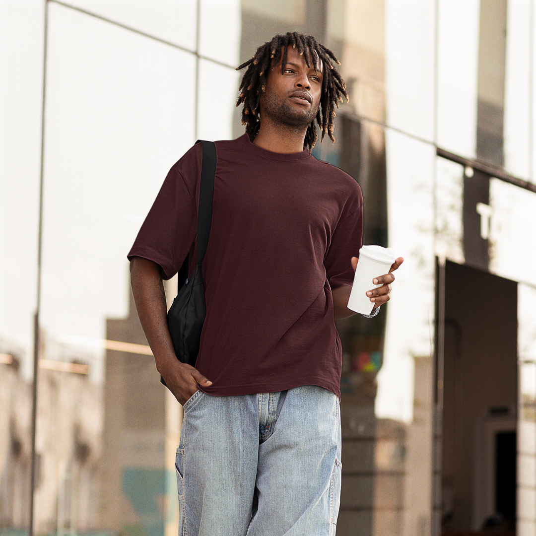 Solid French Terry Oversized T-Shirt