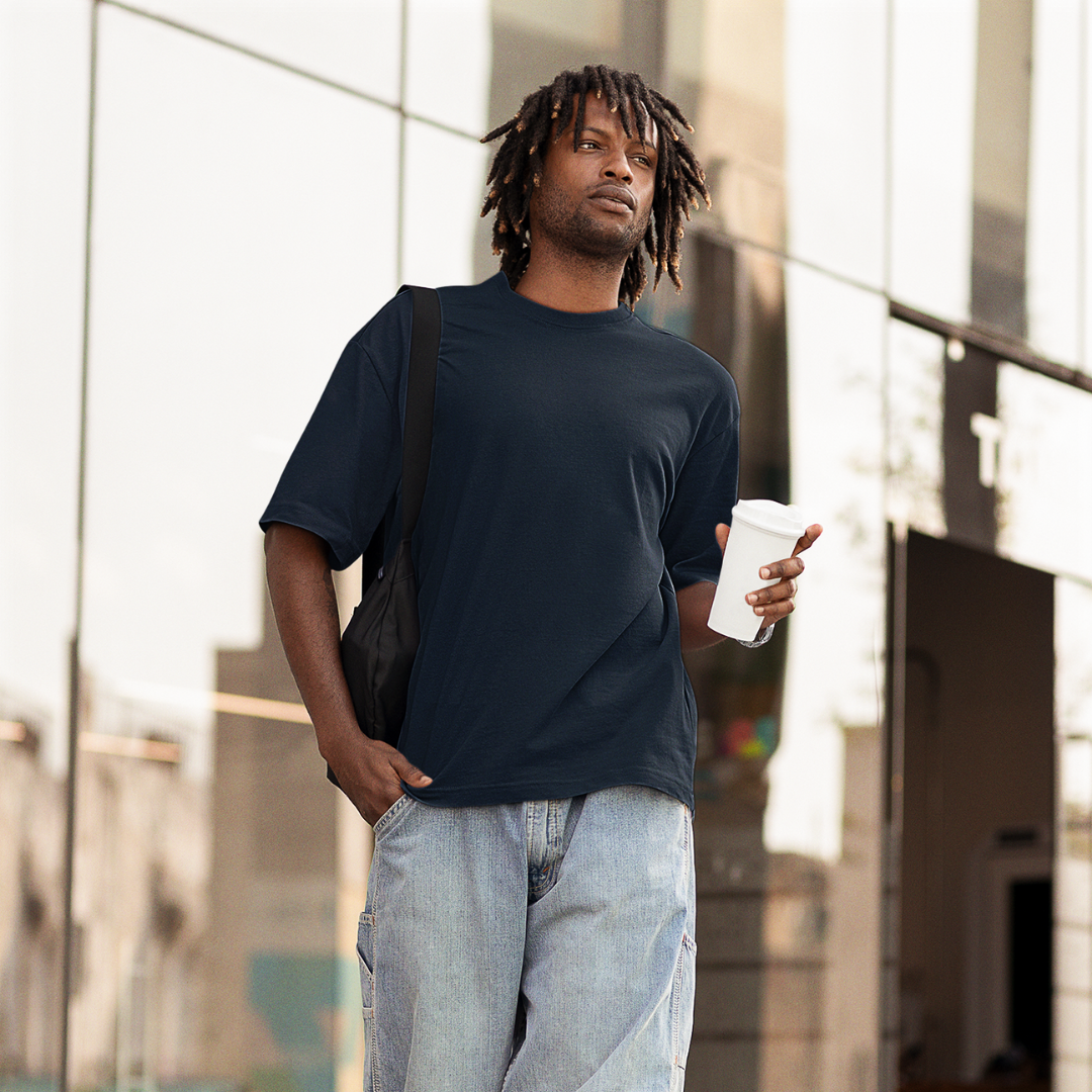 Solid French Terry Oversized T-Shirt